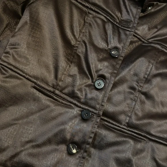 donnaluna brown satin puffer bomber jacket size 12 made in Italy - Picture 3 of 8